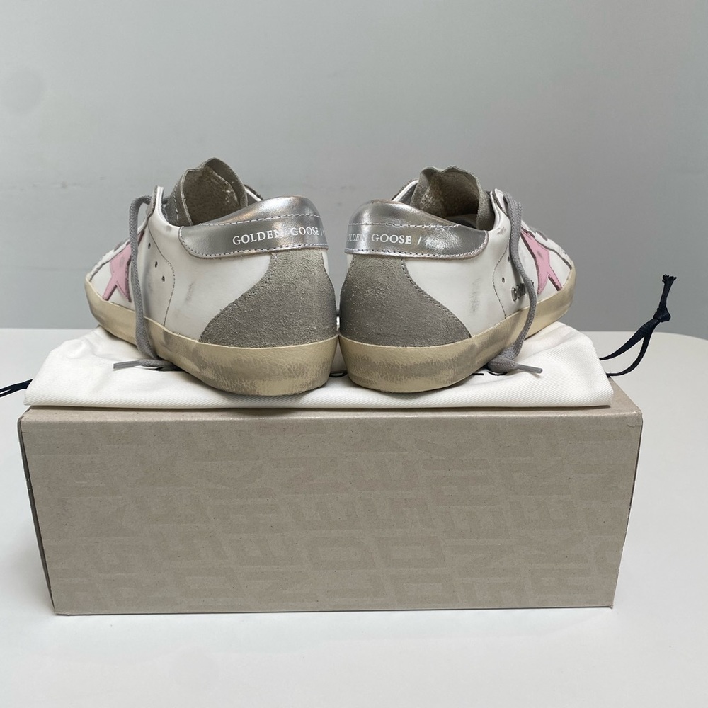 Golden Goose Superstar Sneaker White Leather/Ice/Orchid Pink sz 37 New in Box - Picture 7 of 13